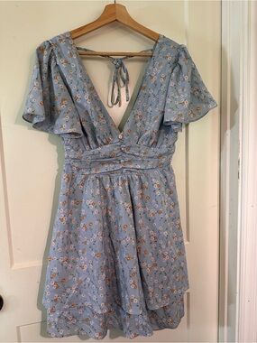 altar'd state blue patchwork dress Taila Patchwork Satin Maxi Dress